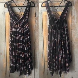 FREE PEOPLE | Black & Tie Dye Striped Dress